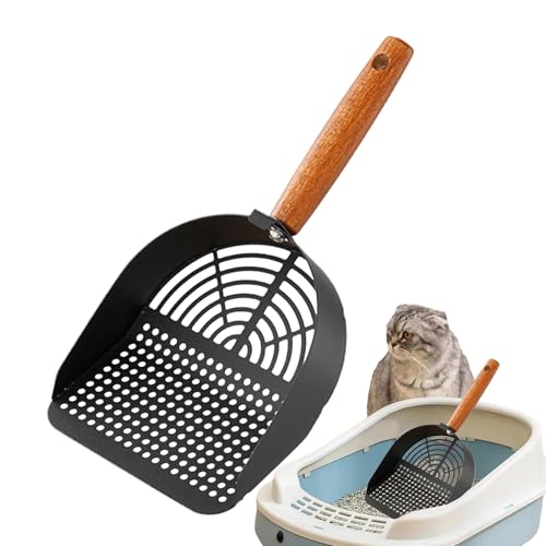 Onlynery Katzenstreu Schaufel - Rostfreier Edelstahl Katzentoiletten Schaufel | Robustes Siebwerkzeug Mit Ergonomischem Langgriff Für Haushalt, Innenbereich & Reisen von Onlynery