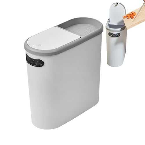 Onlynery Mülleimer,10 Liter Küchen Abfalleimer - Mülleimer Mit Druckknopf Deckel Für Wohnheim Schlafzimmer Arbeitsplatz Toilette Waschbecken Wohnung Haus Innenbereich von Onlynery