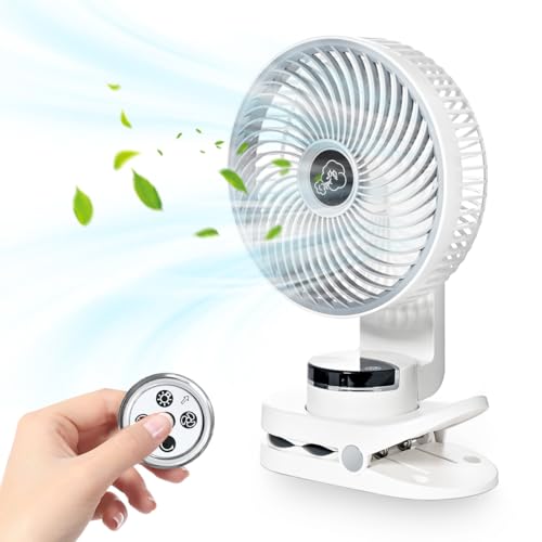 Onnilife 20000mAh Mini USB Clip Ventilator mit akku,3 in 1 Clip Fan Tischventilator mit Led Anzeige, 360°Drehung, tischventilator sehr leise für Schlafzimme Büro Ausflüge Auto Camping Zuhause von Onnilife