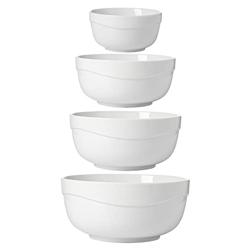 Onniyor Keramik-Servierschalen-Set, 86-44-804-340 ml verschiedene Größen Schüssel-Set zum Servieren, Vorbereitungsschüssel-Set, vielseitiges Rührschüssel-Set für die Küche, 4er-Set, Weiß Onniyor Keramik-Servierschalen-Set, 86-44-804-340 ml verschiedene Größen Schüssel-Set zum Servieren, Vorbereitungsschüssel-Set, vielseitiges Rührschüssel-Set für die Küche, 4er-Set, Weiß von Onniyor