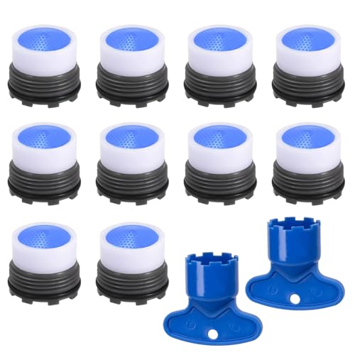 10 Stück Wasserhahn Sieb Set Strahlregler Wasserhahn M18.5 Perlatoren für Wasserhähne mit 2 Strahlregler Werkzeug Schlüssel Filter Geeignet zum Filtern und EnthäRten von Wasser in der Küche Bad von Onperpoe