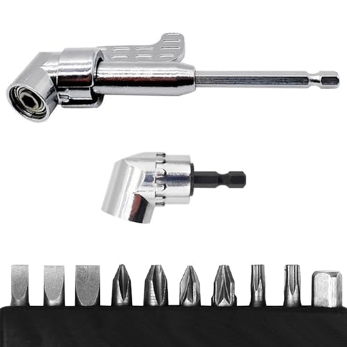 105° Winkelschrauber Vorsatz Adapter 12 Stück Winkelaufsatz für Akkuschrauber Corner Tool Screw Hub with Multi-function Bend Screwdriver Bit Sechskantschaft Winkelgetriebe für Garage Bauarbeiter von Onperpoe