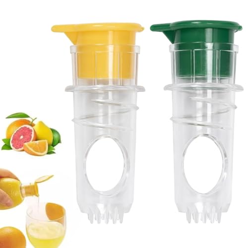 Onperpoe 2 Stück Zitronenpresse Zitruspresse Manuell Limettenpresse BPA-freiem Kunststoff Zitronen Entsafter Tragbare Zitronenpresse Klein Handpresse Zitronenausgießer Hand-Zitruspresse mit Wasserhahn von Onperpoe