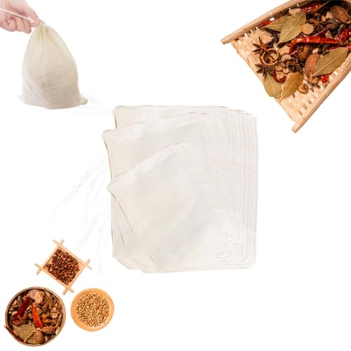 30 Stück Gewürzsäckchen 3 Größen Gewürzbeutel zum Mitkochen Baumwoll Musselin Beutel mit Kordelzug Umweltfreundlich und Wiederverwendbar Teebeutel zum Selbstbefüllen für Tee Kaffee Filter Gewürze von Onperpoe