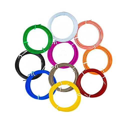 3D Stift Filament PCL 10 Stück 1,75 mm Mit Vorlagen Buntes 22 Muster 10 Farben 3doodler Nachfüllpacks 3D Druckstift Filament Materialien Set Kindersichere Flexible Filamentkerne für Kunstskulpturen von Onperpoe