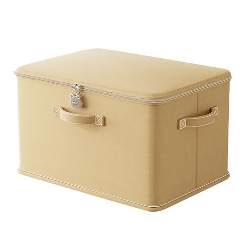 Abschließbare Box Faltbare Aufbewahrungbox mit Deckel Faltbare Organizer Box Aufbewahrungsboxen mit Zahlenschloss Aufbewahrungskorb für Kleiderschrank oder unter dem Bett (32x24x18cm) von Onperpoe