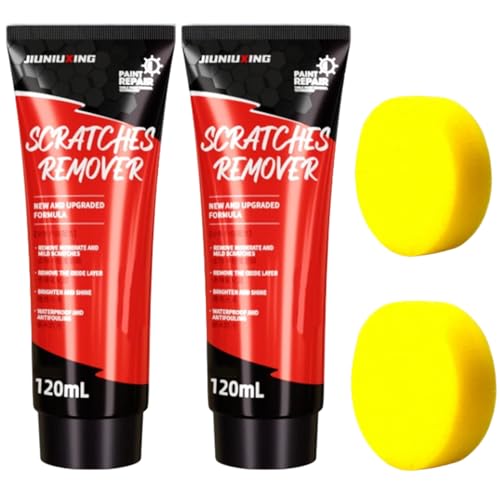 Onperpoe 2 Stück Autokratzer-Reparaturpaste Upgrade-Set Kratzer Entferner Auto Car Scratch Repair Paste Polierpaste Auto Kratzer Entferner mit Schwamm für Verschiedene Autooberflächen (120ml) von Onperpoe
