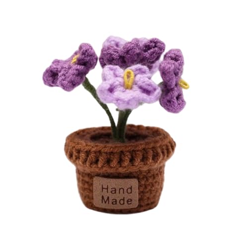 Onperpoe Mini Künstliche Blume Handgefertigte Häkeln Blumen Topf Pflanze für Home Office Tischdekoration Häkelblume Blumen Topfpflanze für Geburtstag Hochzeit Lehrertag Geschenk für Ihre Valentinstag von Onperpoe