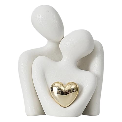 Onperpoe Romantische Paar Statue, Abstrakte Skulptur Kleine Regal Ornamente für Wohnzimmer Deko, Moderne Keramik Figuren Deko, Paar Figur Skulpturen Geschenke für Hochzeit Onperpoe Romantische Paar Statue, Abstrakte Skulptur Kleine Regal Ornamente für Wohnzimmer Deko, Moderne Keramik Figuren Deko, Paar Figur Skulpturen Geschenke für Hochzeit von Onperpoe