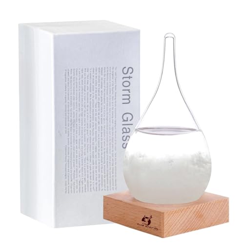 Sturmglas Mode Kreative Wassertropfen Glas Barometer Sturmglas zur Wettervorhersage Coole Ausgefallene Geschenke Verwendet für Heim und Büro Desktop-Dekoration Kleines Weihnachtsgeschenke(Small) von Onperpoe