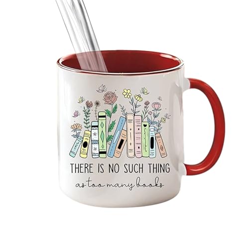 Tasse Personalisiert Kaffeetasse mit Spruch Teetasse aus Keramik 350 ml Keramiktasse mit Buch Blumendesign Geschenkidee Geschenk für Tochter Freundin Freundin Kollegin Familie von Onperpoe