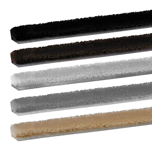 1 Meter Universal selbstklebend Bürstendichtung Dichtungsbürste Türbürste Fenster Türen Meterware versch. Farben (Schwarz) von ONPIRA