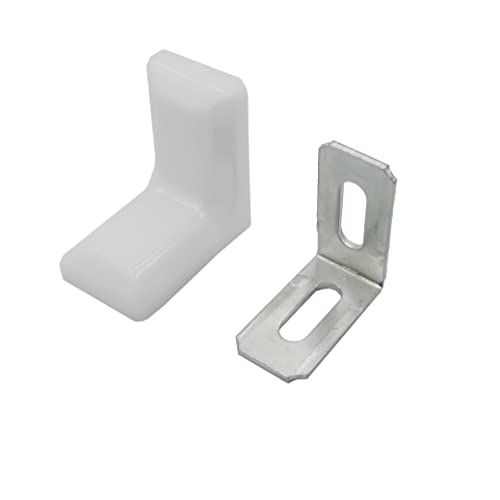 10x Stuhlwinkel 30x30x18mm mit Kunststoff Abdeckung Möbel Winkel Flachwinkel (Weiß) von Onpira