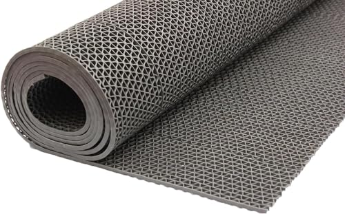 Bodenmatte in 4 Farben Saunaläufer Duschmatte Antirutschmatte Meterware 90 und 120 cm (90cm Grau) von ONPIRA