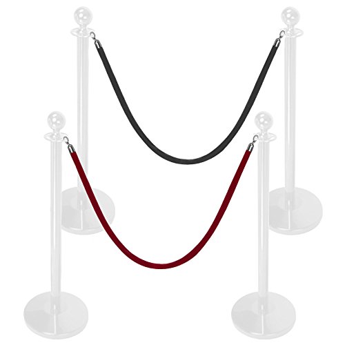 Kordel Schwarz 60-250 cm für „VIP“ Personenleitsystem Absperrung Abgrenzungsständer (240cm, Schwarz) von ONPIRA