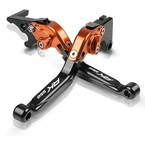 Für AK550 AK 550 2017 2018 2019 Motorrad Kupplung Bremshebel Ausziehbar Einstellbare Faltbare Hebel CNC Aluminium Kompatible(Orange) von Onrksreb