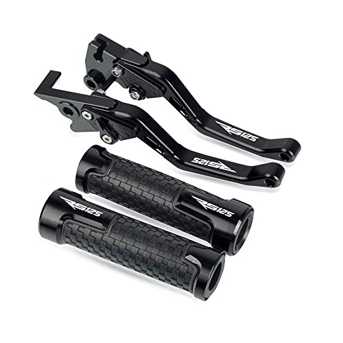 Für APRILIA RS125 RS 125 2006 2007 2008 2009 2010 Motorradlenker Einstellbare Bremskupplungshebel Griffe Griff Kompatible(Schwarz) von Onrksreb