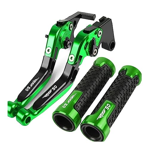 Für APRILIA RS50 RS 50 1999 2000 2001 2002 2003 2004 2005 Motorrad Kupplung Bremshebel Ausziehbare Einstellbare Faltbare Hebel Lenkergriffe Kompatible(Grün) von Onrksreb
