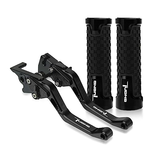 Für APRILIA TUONO Fabrik 2011 2012 2013 2014 2015 2016 Motorrad Lenker Einstellbare Bremse Kupplung Hebel Griffe Griff Kompatible(Schwarz) von Onrksreb