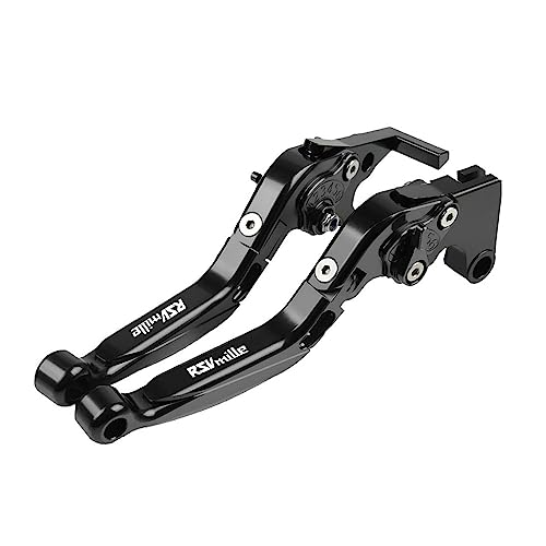 Für Aprilia RSVMILLE RSV MILLE 1999 2000 2001 2002 2003 Motorrad Kupplung Bremshebel Ausziehbare Einstellbare Faltbare Hebel CNC Aluminium Kompatible(Schwarz) von Onrksreb