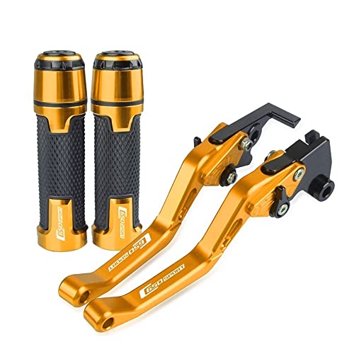 Für C650SPORT C650 SPORT 2015-2017 2016 Motorradlenker Einstellbare Bremskupplungshebel Griffe Griff Kompatible(Gold) von Onrksreb