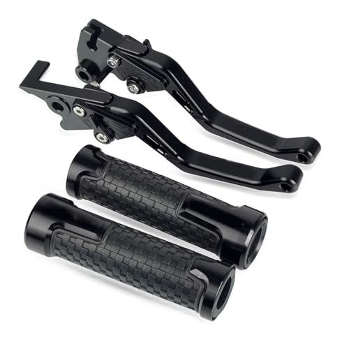 Für CB400 CB400SF CB400 VTEC 1992-1998 1997 Motorradlenker Einstellbare Bremskupplungshebel Griffe Griff Kompatible(Schwarz) von Onrksreb