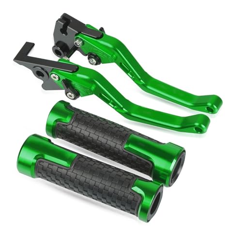 Für CB600F Hor&net 1998 1999 2000 2001 2002 2003 2004-2006 Motorrad Lenker Einstellbare Bremse Kupplung Hebel Griffe Griff Kompatible(Grün) von Onrksreb