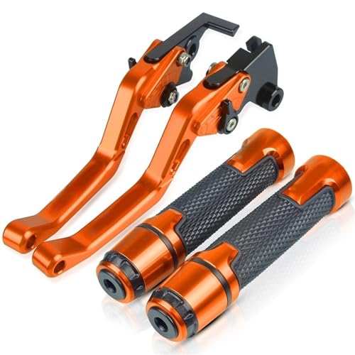 Für CB900F Hor&net 2001-2008 2002 2003 2004 Motorrad Lenker Einstellbare Bremse Kupplung Hebel Griffe Griff Kompatible(Orange) von Onrksreb