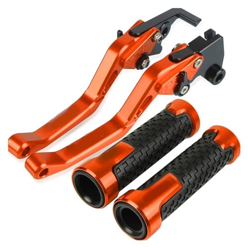 Für CBR400 CBR 400 NC23 29 1986 1987 1988-1994 Motorradlenker Einstellbare Bremskupplungshebel Griffe Griff Kompatible(Orange) von Onrksreb