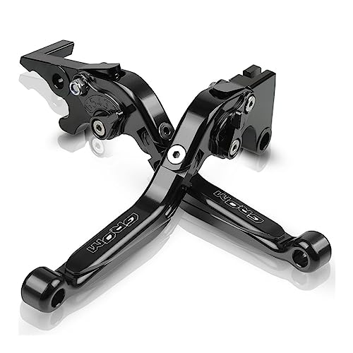 Für GROM MSX125 2014 2015 2016 2017 Motorrad Kupplung Bremshebel Ausziehbare Einstellbare Faltbare Hebel CNC Aluminium Kompatible(Schwarz) von Onrksreb