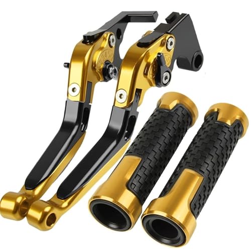 Für Hon&da CBF600 CBF 600 2006-2013 2012 Motorrad Kupplung Bremshebel Ausziehbare Einstellbare Faltbare Hebel Lenker Griffe Kompatible(Gold) von Onrksreb