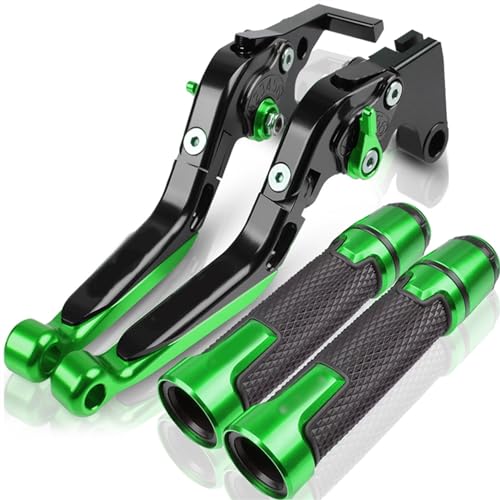 Für Hon&da CBR300R CB300F 2014-2018 2015 2016 2017 Motorrad Kupplung Bremshebel Ausziehbare Einstellbare Faltbare Hebel Lenkergriffe Kompatible(Grün) von Onrksreb