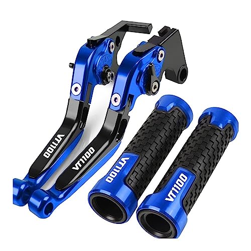 Für Hon&da VT1100 VT 1100 1995–2007 2006 2004 2005 2003 2002 2001 Motorrad-Kupplungsbremshebel Ausziehbare Verstellbare Faltbare Hebel Lenkergriffe Kompatible(Blau) von Onrksreb