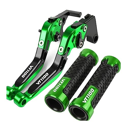 Für Hon&da VT1100 VT 1100 1995–2007 2006 2004 2005 2003 2002 2001 Motorrad-Kupplungsbremshebel Ausziehbare Verstellbare Faltbare Hebel Lenkergriffe Kompatible(Grün) von Onrksreb