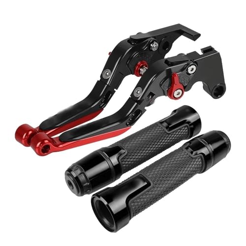 Für K&awasaki ER5 ER-5 ER5 ER 5 2004 2005 Motorrad Kupplung Bremshebel Ausziehbare Einstellbare Faltbare Hebel Lenker Griffe Kompatible(Rot) von Onrksreb