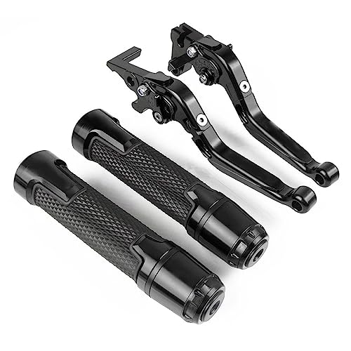 Für K&awasaki FürVERSYS1000 FürVERSYS 1000 2012-2014 Motorrad Kupplung Bremshebel Ausziehbare Einstellbare Faltbare Hebel Lenkergriffe Kompatible(Schwarz) von Onrksreb