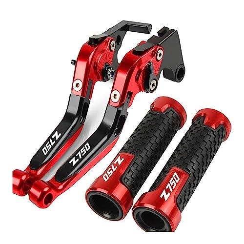 Für K&awasaki Z750 2007-2012 2008 2009 2011 Motorrad Kupplung Bremshebel Ausziehbare Einstellbare Faltbare Hebel Lenkergriffe Kompatible(Rot) von Onrksreb