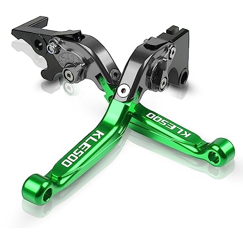 Für KLE500 KLE 500 1991-2007 2006 2005 2006 2004 2003 Motorrad Kupplung Bremshebel Ausziehbare Einstellbare Faltbare Hebel CNC Aluminium Kompatible(Grün) von Onrksreb