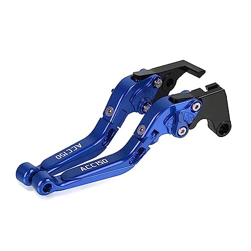 Für Kymco ACC150 ACC 150 Alle Jahre Motorrad Kupplung Bremshebel Ausziehbare Einstellbare Faltbare Hebel CNC Aluminium Kompatible(Blau) von Onrksreb