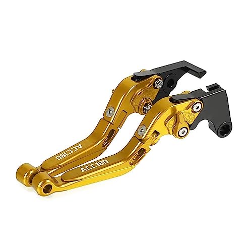 Für Kymco ACC150 ACC180 2020 2019 Alle Jahre Motorrad Kupplung Bremshebel Ausziehbare Einstellbare Faltbare Hebel CNC Aluminium Kompatible(Gold) von Onrksreb