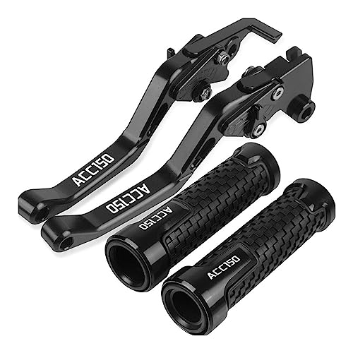 Für Kymco ACC150 ACC180 ACC 150 180 ALLE JAHRE Motorrad Lenker Einstellbare Bremse Kupplung Hebel Griffe Griff Kompatible(Schwarz) von Onrksreb