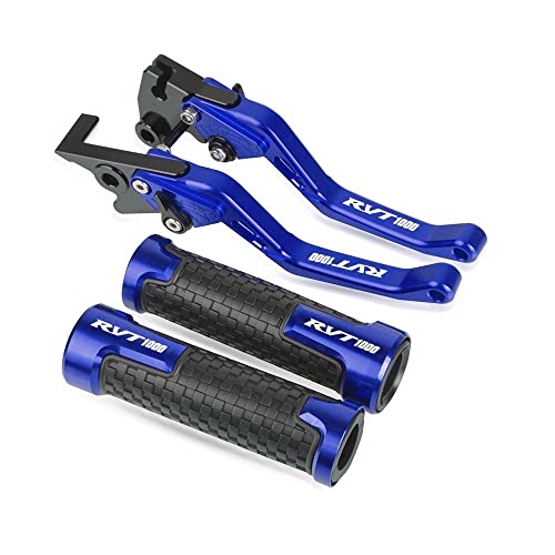 Für RC51 RVT1000SP-1 SP-2 RVT1000 2000 2001-2006 Motorradlenker Einstellbare Bremskupplungshebel Griffe Griff Kompatible(Blau) von Onrksreb
