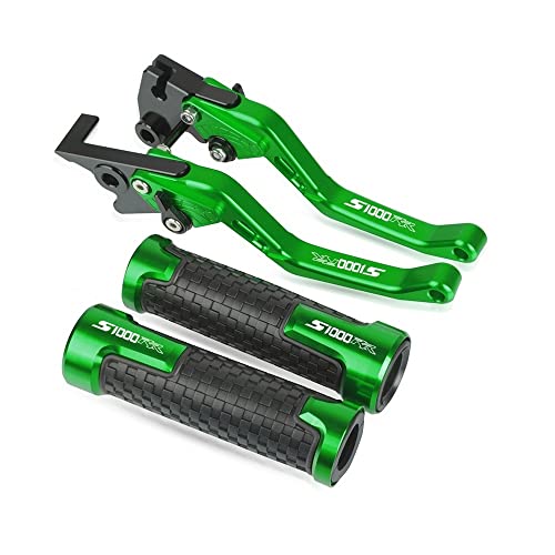 Für S1000RR S1000R S 1000RR S1000 RR 2015 2016 Motorradlenker Einstellbare Bremskupplungshebel Griffe Griff Kompatible(Grün) von Onrksreb