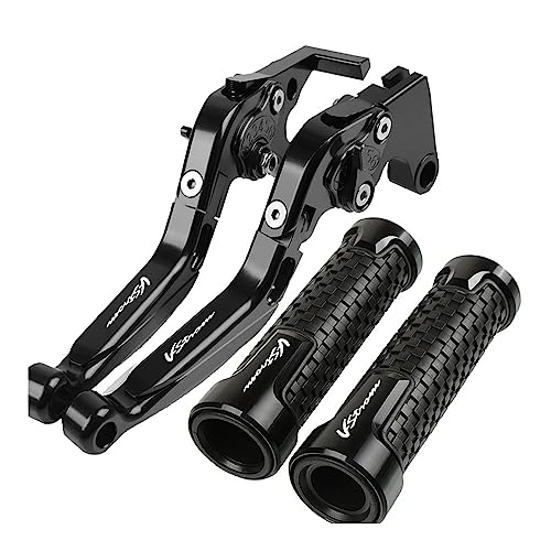 Für Suzuki DL250 VSTROM 2017-2018 Motorrad Kupplung Bremshebel Ausziehbare Einstellbare Faltbare Hebel Lenkergriffe Kompatible(Schwarz) von Onrksreb