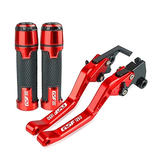 Für Suzuki GSF1250 BANDIT GSF 1250 2007-2015 2013 2014 Motorrad Lenker Einstellbare Bremse Kupplung Hebel Griffe Griff Kompatible(Rot) von Onrksreb
