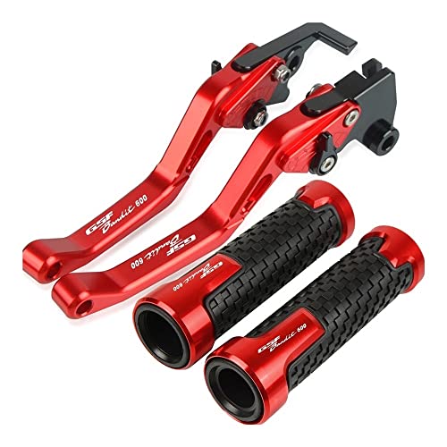 Für Suzuki GSF600 BANDIT 1995-2004 1996 1997 1998 1999 2000 2001 2002 2003 GSF 600 Bandit Motorradlenker Verstellbare Bremskupplungshebel Griffe Kompatible(Rot) von Onrksreb