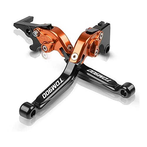 Für TDM 900 TDM900 2004 2005 2006 2007-2014 Motorrad Kupplungsbremshebel Erweiterbar Einstellbare Faltbare Hebel CNC Aluminium Kompatible(Orange) von Onrksreb