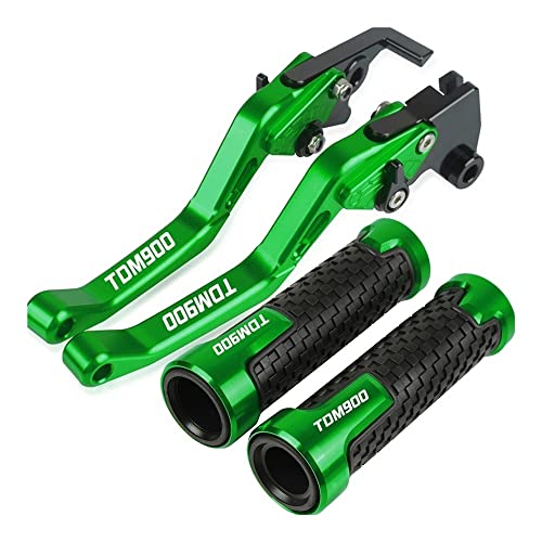 Für TDM900 TDM 900 2004-2014 2013 2012 2011 2010 2009 Motorrad Lenker Einstellbare Bremse Kupplung Hebel Griffe Griff Kompatible(Grün) von Onrksreb