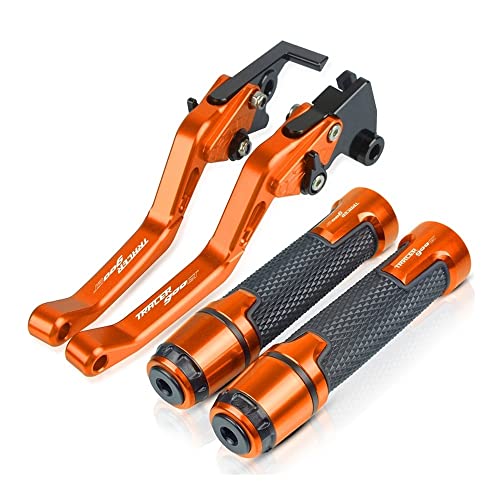 Für TRACER900GT TRACER 900 GT 2018 2019 2020 Motorrad Lenker Einstellbare Bremse Kupplung Hebel Griffe Griff Kompatible(Orange) von Onrksreb
