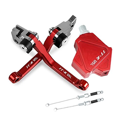 Für TTR125L 2000 2001 2002 2003 2004 2005-2017 Motocross Faltbare Bremskupplungshebel Stunt Easy Pull Kabelsystem CNC Zubehör Kompatible(Rot) von Onrksreb